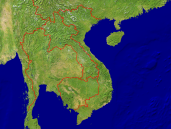 Vietnam Satellite + Borders 1600x1200